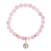 Браслет Дерево жизни (защита и развитие) нат.камень Розовый кварц 8мм BS-CR-0825