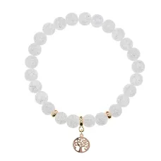 Браслет Дерево жизни (защита и развитие) синт.камень Сахарный кварц 8мм BS-CR-0826