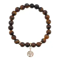 Браслет Дерево жизни (защита и развитие) нат.камень Тигровый глаз 8мм BS-CR-0829