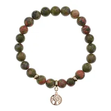 Браслет Дерево жизни (защита и развитие) нат.камень Унакит 8мм BS-CR-0830