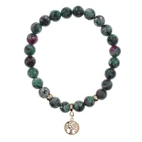 Браслет Дерево жизни (защита и развитие) синт.камень Цоизит 8мм BS-CR-0832