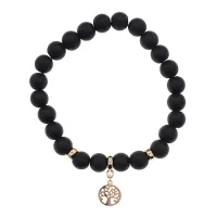 Браслет Дерево жизни (защита и развитие) синт.камень Шунгит 8мм BS-CR-0834