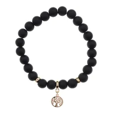 Браслет Дерево жизни (защита и развитие) синт.камень Шунгит 8мм BS-CR-0834