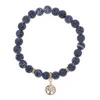 Браслет Дерево жизни (защита и развитие) нат.камень синий Африк. агат 8мм BS-CR-0837