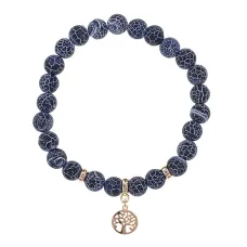 Браслет Дерево жизни (защита и развитие) нат.камень синий Африк. агат 8мм BS-CR-0837