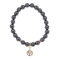Браслет Дерево жизни (защита и развитие) синт.камень Гематит (не магнит.) 8мм BS-CR-0838