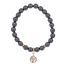 Браслет Дерево жизни (защита и развитие) синт.камень Гематит (не магнит.) 8мм BS-CR-0838