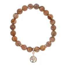 Браслет Дерево жизни (защита и развитие) нат.камень Песочная яшма 8мм BS-CR-0840