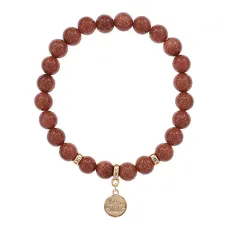 Браслет Лотос (гармония и развитие) синт.камень Корич. авантюрин 8мм BS-CR-0841