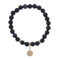 Браслет Лотос (гармония и развитие) синт.камень Синий авантюрин 8мм BS-CR-0842