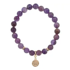 Браслет Лотос (гармония и развитие) нат.камень Аметист 8мм BS-CR-0843