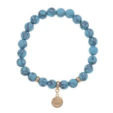 Браслет Лотос (гармония и развитие) синт.камень Бирюза 8мм BS-CR-0845