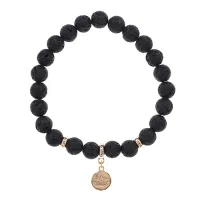 Браслет Лотос (Гармония и Развитие) нат.камень Лава 8мм BS-CR-0849