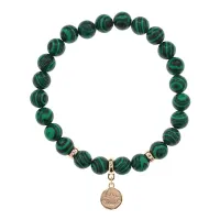 Браслет Лотос (гармония и развитие) синт.камень Малахит 8мм BS-CR-0852