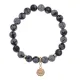 Браслет Лотос (гармония и развитие) нат.камень Снежный обсидиан 8мм BS-CR-0854