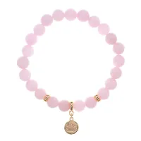 Браслет Лотос (гармония и развитие) нат.камень Розовый кварц 8мм BS-CR-0855