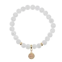 Браслет Лотос (гармония и развитие) синт.камень Сахарный кварц 8мм BS-CR-0856