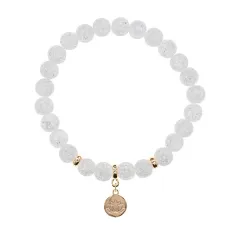 Браслет Лотос (гармония и развитие) синт.камень Сахарный кварц 8мм BS-CR-0856