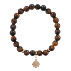Браслет Лотос (гармония и развитие) нат.камень Тигровый глаз 8мм BS-CR-0859