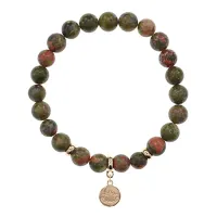 Браслет Лотос (гармония и развитие) нат.камень Унакит 8мм BS-CR-0860