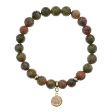 Браслет Лотос (гармония и развитие) нат.камень Унакит 8мм BS-CR-0860