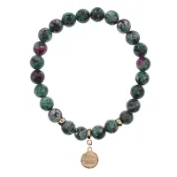 Браслет Лотос (гармония и развитие) синт.камень Цоизит 8мм BS-CR-0862