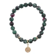 Браслет Лотос (гармония и развитие) синт.камень Цоизит 8мм BS-CR-0862