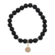 Браслет Лотос (гармония и развитие) синт.камень Шунгит 8мм BS-CR-0864