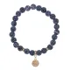 Браслет Лотос (гармония и развитие) нат.камень синий Африк. агат 8мм BS-CR-0867