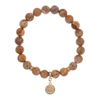 Браслет Лотос (гармония и развитие) нат.камень Песочная яшма 8мм BS-CR-0870