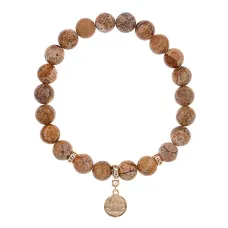 Браслет Лотос (гармония и развитие) нат.камень Песочная яшма 8мм BS-CR-0870