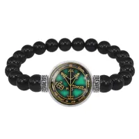 Браслет из черного агата для обладания многими благами BSBA-204