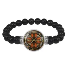 Браслет из черного агата для обретения сокровищ BSBA-205