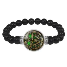 Браслет из черного агата для увеличения благосостояния BSBA-210