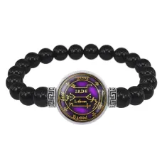 Браслет из черного агата для устранения страха и бессилия BSBA-212