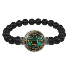 Браслет из черного агата для удачи в торговле и игре BSBA-213
