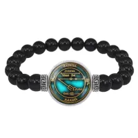 Браслет из черного агата для обретения недвижимости BSBA-216