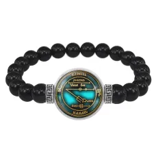 Браслет из черного агата для обретения недвижимости BSBA-216