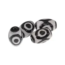 Тибетская бусина Дзи 3 глаза, нат. агат, 1 шт., 10х7,5х5мм BDZA-028