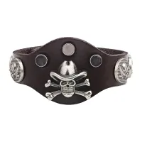 Кожаный браслет Ковбой, 210х40мм, цвет коричневый BS387-02