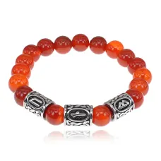 Браслет Руны Пива (защита от магии), нат.камень Сердолик 10мм BSRX10-02