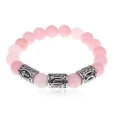 Браслет Удача в любви, нат.камень Розовый кварц 10мм BSRX10-04