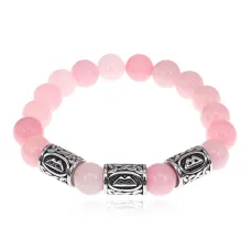 Браслет Женское счастье, нат.камень Розовый кварц 10мм BSRX10-05