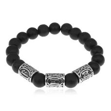 Браслет Защита от сглаза, порчи, зла, синт.камень Шунгит 10мм BSRX10-06