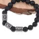 Браслет Защита от сглаза, порчи, зла, синт.камень Шунгит 10мм BSRX10-06