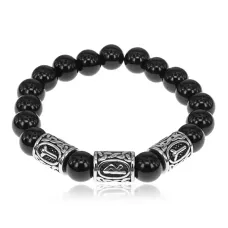 Браслет Божественная защита, нат.камень Черный агат 10мм BSRX10-07