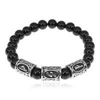 Браслет Богатство на всех уровнях бытия, нат.камень Черный агат 8мм BSRX8-01