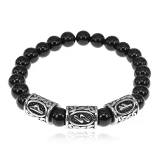Браслет Богатство на всех уровнях бытия, нат.камень Черный агат 8мм BSRX8-01
