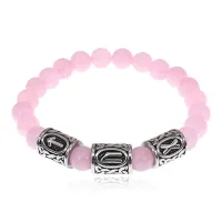 Браслет Удача в любви, нат.камень Розовый кварц 8мм BSRX8-04