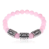 Браслет Женское счастье, нат.камень Розовый кварц 8мм BSRX8-05